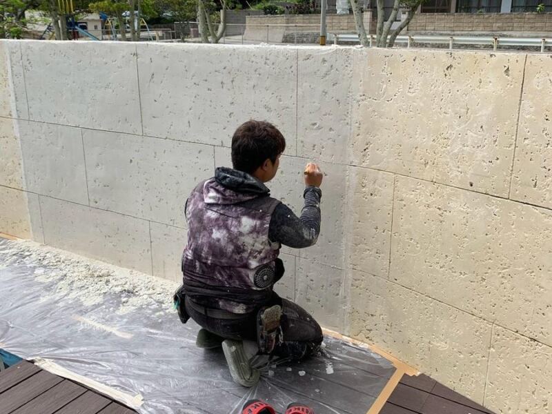 沖新塗装の施工現場