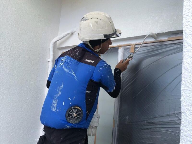 沖新塗装の施工現場