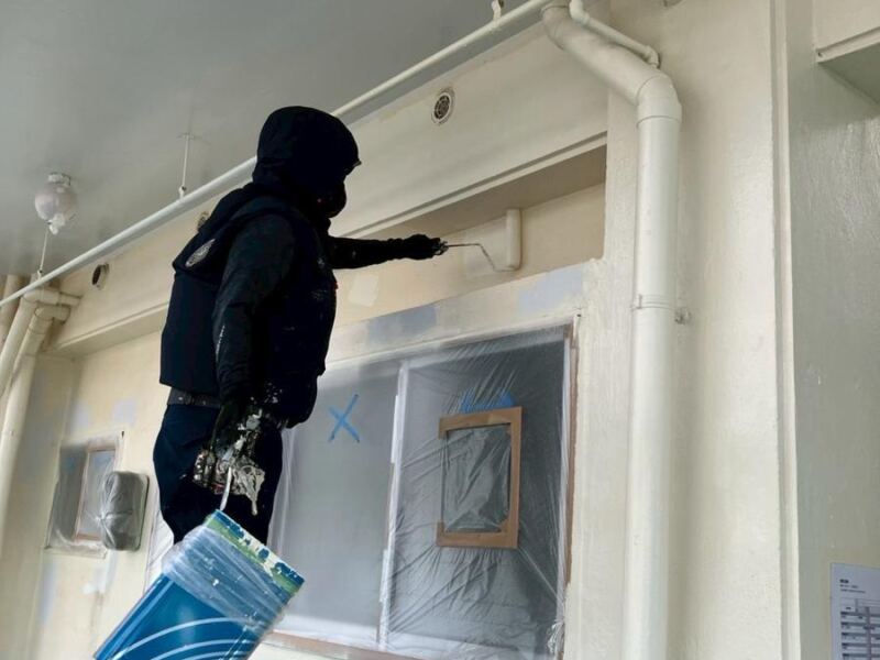 沖新塗装の施工現場